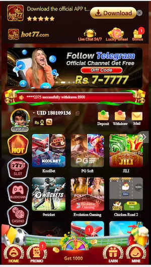 hot77 game download best earning app
